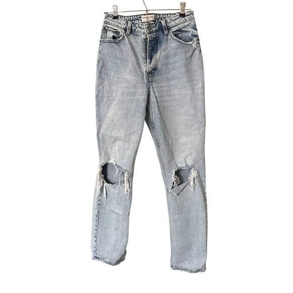 ABERCROMBIE & FITCH Dad Curve Love High Rise Distressed Denim 27/4R - Picture 2 of 5